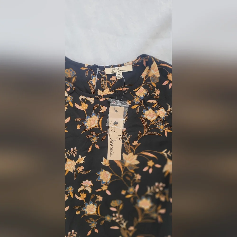 NWT! les Serein Women's Bohemian Print Blouse Size Medium - Picture 4 of 9